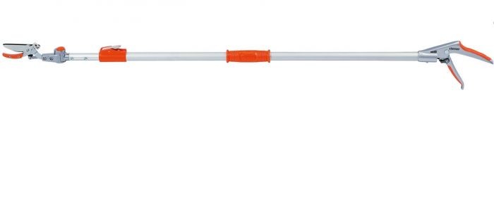 Foarfeca taie-prinde pentru taiat crengi cu cap orientabil, cu brat lung telescopic 130 - 200 cm